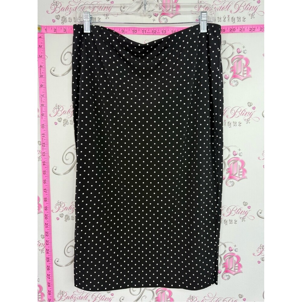 Vince Camuto Black Pencil Skirt with White Polka Dots